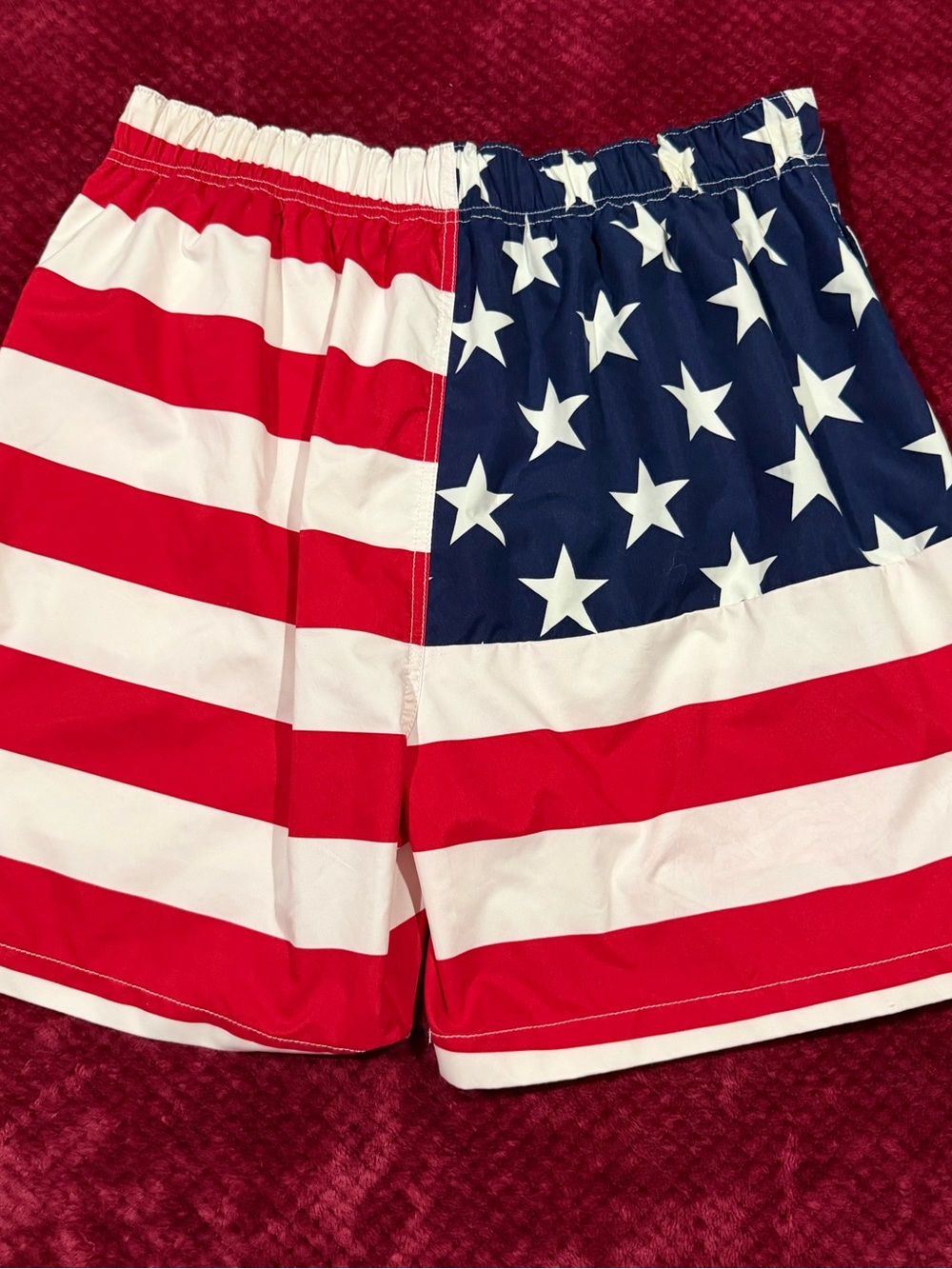 Faded Glory Men's Flag-Print Athletic Shorts in Red, White & Blue
